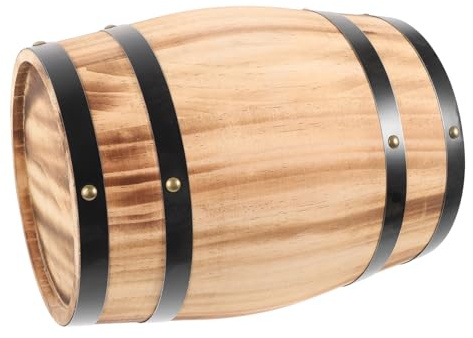 MOLUCKFU Holzfassornament aus Eiche als Oktoberfest Deko Dekoratives Rotweinfass Nicht Verformbar für Fotos Rustikales Riegel Accessoire