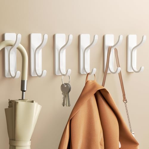 pickpiff Crochets autocollants pour suspension : robustes à coller (supporte 6 kg), crochet adhésif pour mur, porte, cuisine, salle de bain - Idéal pour manteau, serviette, vêtements, clés, sac à main