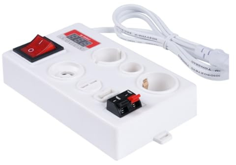 Kquepo Testeur de Lampe Ampoule E27 B22 E14 LED Lumière Tension Puissance Boîte de Test avec Affichage de Puissance PRISE de L'UE