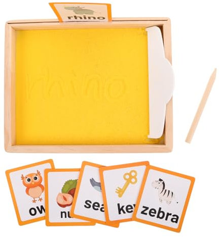 SOPOTUTU 1satz Montessori Sand Schreibtafel Aus Holz Für Stift Pädagogisches Spielzeug Für Vorschulkinder Kreatives Lernen Und Schreibentwicklung Der Frühen Bildung