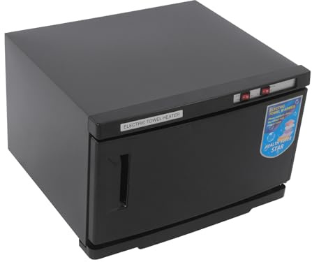 Toalla esterilizadora armario toalla caliente 25 l para el hogar hotel spa gimnasio tela de acero inoxidable desinfección y calentamiento con 220 V potencia 70 °C temperatura de funcionamiento (negro)