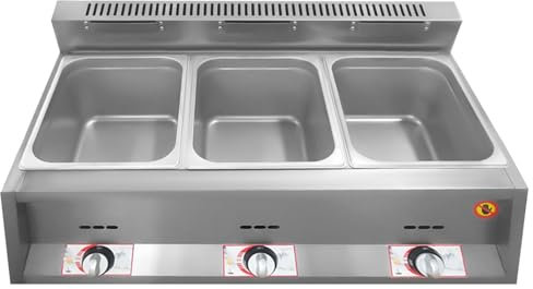 MJMLUCK Friteuse à gaz Professionnelle, friteuse de comptoir en Acier Inoxydable avec 2 paniers, friteuse au Propane à 2 réservoirs de 5,4 QT/6 L, Machine à Frire Double avec TEM