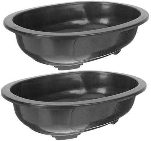 Yardwe 2pezzi Vasi in Plastica Ovali Per Piante Grandi Fioriere Con Drenaggio Per Bonsai Cortile Ufficio Soggiorno Balcone