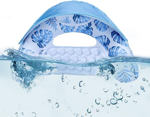Flotador de Agua para Adultos - Flotadores y colchones de Aire, cómoda Isla de natación con protección Solar y Soporte para Bebidas para Lago, Verano, río
