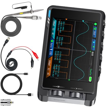 BLNGET DS215H - Generador de señales de osciloscopio digital 2 en 1 de mano con salida de forma de onda ajustable, dispositivo de mantenimiento profesional en varios idiomas