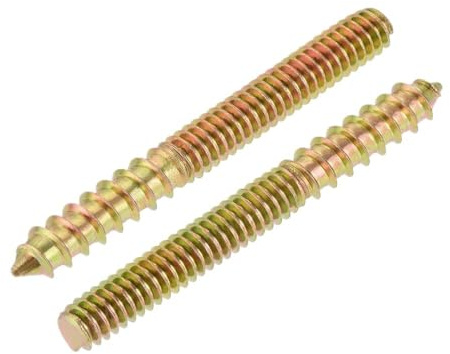 XUXPFJ Pernos de suspensión de Doble Cabeza galvanizados en Amarillo M4 M5 M6 M8 M10 Tornillo de Espiga Tornillo autorroscante for Muebles de Madera(M6x40mm 10pcs)