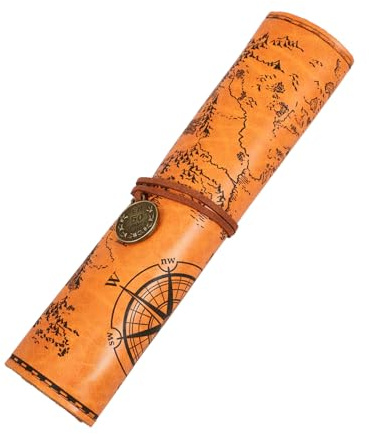 HIAKDOFT Vintage Stifterolle aus Canvas und Leder Großes Federmäppchen zum Aufrollen Geräumige Stifttasche für Buntstifte und Pinsel Platzsparend Robust für Kunststudenten und Bürogebrauch