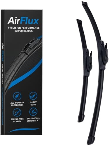 AirFlux Premium Wiper Blades For Nissan Juke 2019 2020 2021 2022 2023 2024 2025 All-Season, Quite, No Streaks, Long Lasting, Easy Install Windscreen Wiper Blades (2 Pack)