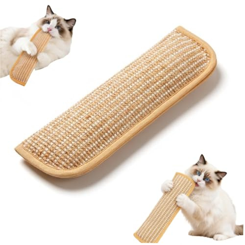 Natural Sisal Catnip Kicker Pillow, 2026 New Catnip Toys for Indoor Cats, Dual Hemp Rope Cat Chew Toy for Kittens & Adult Cats, Teething and Dental Care, Play and Stress Relief (L, 34 * 9 cm)