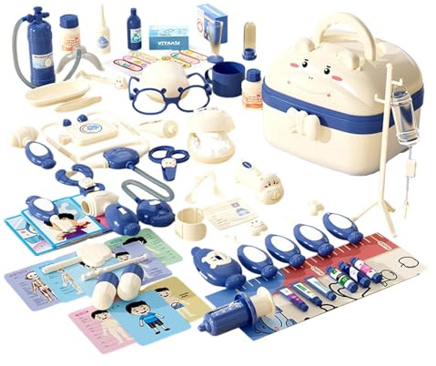 Arztspielzeug-Set für Kinder, medizinischer Spielzeugkoffer für Kinder, mit Koffer-Design, Nachahmungsset, Arzt-Kit für Kinder, multifunktional, mit Lichtern und Geräuschen, für Y