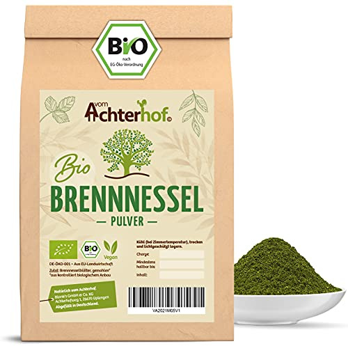 Bio Brennesselpulver (500g) | Rohkost | Brennesselblätter gemahlen | grünes Bio Smoothie Pulver | Brennesselblattpulver