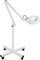 Lámpara LED lámpara de suelo estética lupa con iluminación cosmética 8 dioptrías aumento lupa brazo ajustable giratoria lámpara con ruedas, fluorescente salon Spa lectura Reparación Trabajo (GIRO)