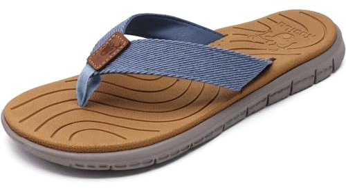 KuaiLu Infradito Donna Moda Estive Comode Pelle Ciabatte Infradito Supporto Arco Plantare Sandali Infradito Spiaggia Piscina Flip Flop Mare Leggere Antiscivolo Gomma Suole Jeans 39