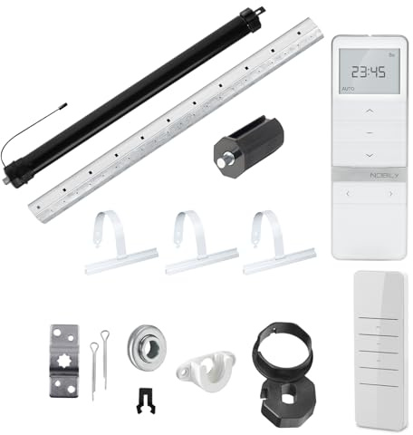 NOBILY Rolladen-Komplett-Set f. 40mm Achtkantwelle Funk elektronischer Mini-Rolladenmotor 13Nm + Rolladen Handsender + Mechanik-Set, bis zu einer Gesamtlänge von 1 Meter