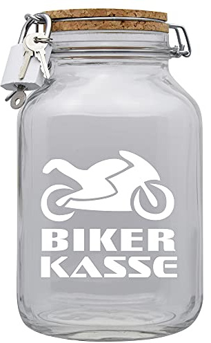 Spardose Bikerkasse Geld Geschenk Idee Transparent XXL