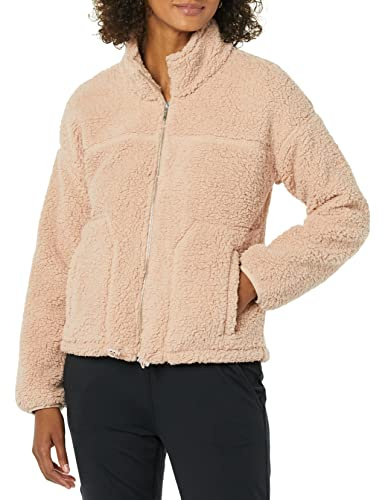 Amazon Essentials Damen-Fleece-Jacke mit Reißverschluss, Sherpa-Jacke mit Stehkragen, Blush, Größe S