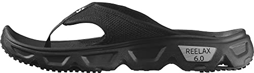 Salomon Reelax Break 6.0 Sandalias Hombre Verano con Entresuela y Plantilla EVA, Ligeras, Cómodas, Suaves y sin Custuras, Confort pies, Black, 42 2/3