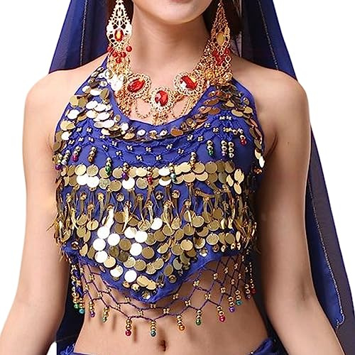 Sujetador de cuello Halter para mujer para danza del vientre, Sujetador con relleno sin espalda Top camisola Halter Crop, camiseta sin mangas de vendaje para fiesta de fiesta Clubwear