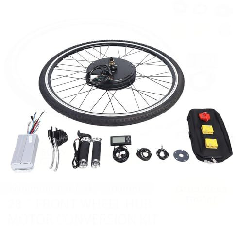 GMSLuu Elektrofahrrad Umrüstsatz Vorderrad Motor 500W/800W/1000W E-Bike Kit 36V Nabenmotor 28 Fahrrad Controller mit LCD Display Controller Bremse Schwarze Speiche (36V 500W)