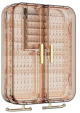 FUNSEED Hängender Schmuck-Organizer für Wand, Tür, Schrank, beschädigungsfrei, einfach, staubdicht, Schmuck-Aufbewahrungsbox für Ohrringe, Halsketten, Ringe