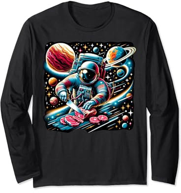 Funny Space Astronaute Butcher Homme et Femme Manche Longue