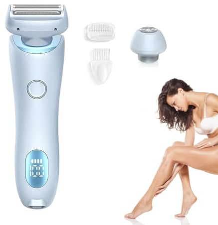 Beautibloom Razor, Livora Electric Razor, Rasierer Damen, 2 in 1 Elektrische Rasierapparate für Frauen, Schmerzfreier Intimrasierer für Frauen, Kabelloser UBS Nass/Trocken Epilierer (Blau)