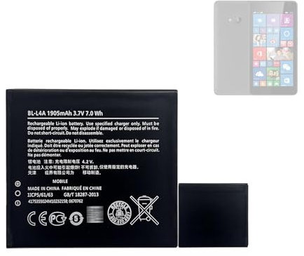 HIGHAKKU Ersatzakku BL-L4A kompatibel mit No-kia Lumia 535,Lumia 535 Dual SIM,RM-1090 & RM-1089 Mobile Phone