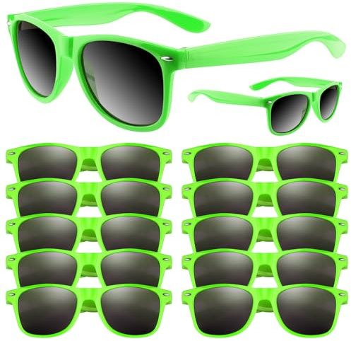 ASTARON Retro Vintage Sonnenbrillen Bulk, 12 Pack polarisiert Günstige Neon Sonnenbrillen Bulk für Frauen und Männer (Grün)