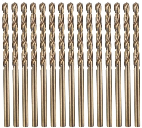 QUARKZMAN Set 15pz Punte Elicoidali Cobalto M35 da 2,7mm Acciaio Alta Velocità per Trapano Metrico Lunghezza Totale 60mm per Foratura e Taglio Metalli Duri Acciaio Inossidabile