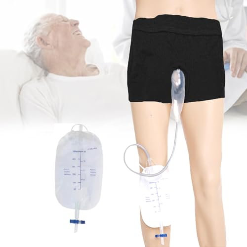 AQUASHIELDING Urinalbeutel, tragbare Inkontinenzhose für Männer, Urintrichter-PIPI-Halter-Sammler, auslaufsicherer Bein-PIPI-Halter, Urin-Sammler,L