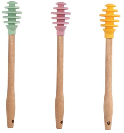 Cabilock Silicone Honey Stirring Dippers for Honey for Kitchen Utensils and Cocktail Stirrers Swizzle Sticks
