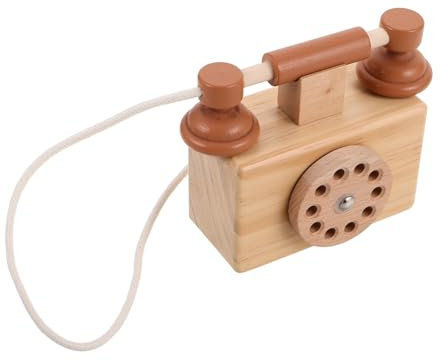 MUSISALY Retro-wählscheibentelefon Aus Holz Vintage-kindertelefon Tischtelefonmodell Für Rollenspiele Babys Und Kleinkinder
