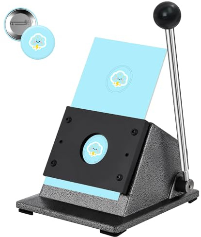 YUCHENGTECH Fustellatrici Grafiche per Bottoni 25 mm Taglierina Circolare per Badge Fustellatrice Circolare per Impieghi Gravosi Diametro di Taglio 35 mmper Badge da 25 mm Fai Da Te
