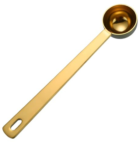 KinetiCore 5ml Gold Stainless Steel Measuring Scoop, 135mm Long Handle Design for Coffee, Protein Powder, Collagen Supplements & Kitchen Baking