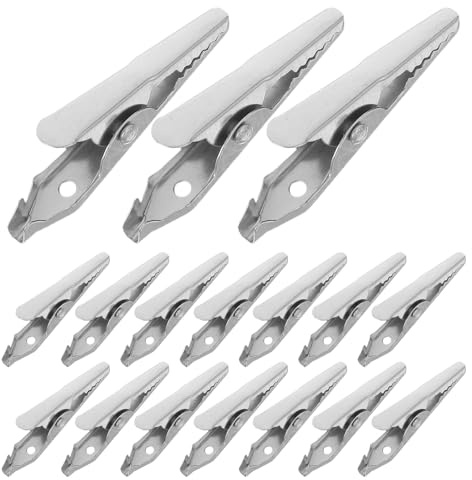 LIGIGWASH 100 Pezzi Mini Clip Coccodrillo in Metallo Morsetti Molla Multiangolo per Cartellini Segnaprezzi e Test Elettrici Piccoli Clamp Regolabili per Mobili e Artigianato