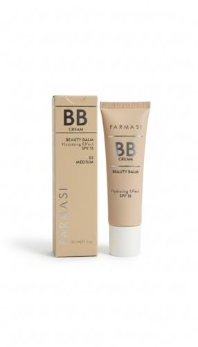 BB Cream Beauty Balm Tono Medio SPF 15 - Maquillaje Facial Hidratante con Protección Solar Mineral - Acabado Natural Semi-Mate - Cuidado de la Piel - Vegano BY NEXUSELL