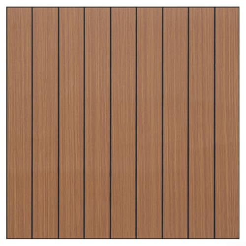 Peel and Stick-Panneaux muraux à lattes en bois, 40 x 40 cm, carreaux acoustiques décoratifs insonorisants en PVC pour la maison et le bureau (GSB-PC53881-1)