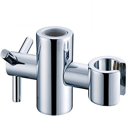 Yiyida Support de pommeau de douche de rechange pour barre coulissante - Hauteur et angle réglables - En laiton massif - Argenté - 20 mm