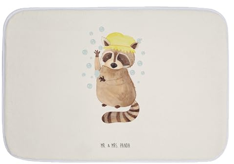 Mr. & Mrs. Panda Badvorleger Waschbär - Geschenk, Duschvorleger, Tiere, Badteppich, Fröhlich, waschen, Badezimmermatten, Tiermotive, Badezimmermatte,