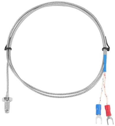 Keenso K Type Thermocouple, M6 Screw Fine Thread 0-400°C K-type Thermocouple Sensor Wire
