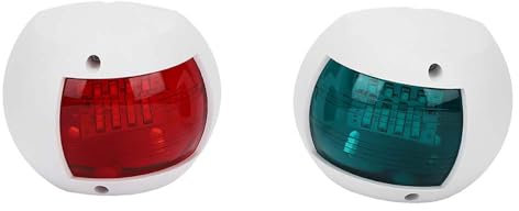 Qiilu Navigation Lights 1 Pair of IP66 Warning Lamp Spherical Red Green LED Waterproof Boat Marine Yacht Navigation Light DC12V-24V 3W (White)