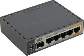 MikroTik hEX S RB760iGS - Router Gigabit Ethernet con puerto SFP, enrutador con cable de 5 puertos con CPU de doble núcleo, salida PoE