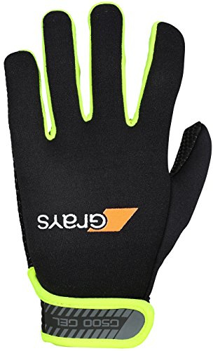 2021 Grays Hockey G500 Gel Gloves (Pair) Black Yellow (Medium)