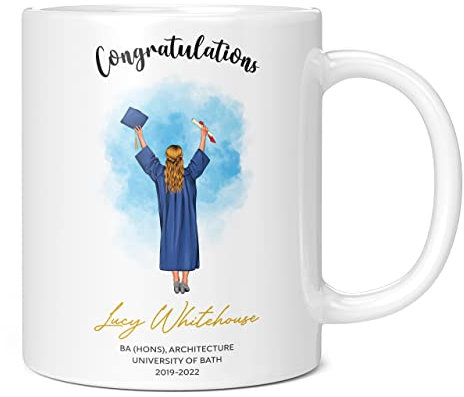 Mug Monster - Regalo de graduación personalizado para ella, taza de felicitación para hija, taza de café de cerámica, regalo o mujer, taza extra grande y gigante disponible, taza blanca de 20 onzas