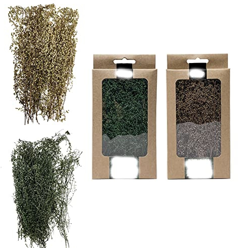 Cayway 2 Stück DIY Miniatur Static Grass Tuft Miniatursträucher Büsche Modell Bäume Bush für Miniatur Tabletop Spiele Modelleisenbahn Geländebau