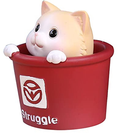 BYNYXI Katzen Wackelfigur, Auto Armaturenbrett Dekoration Harz Schütteln Kopf Katze Puppe Wackelkopf Schaukelspielzeug Tischdeko für Fensterbank Auto Büro Schreibtisch Ornamente -6.5cmx6.5cmx7.5cm