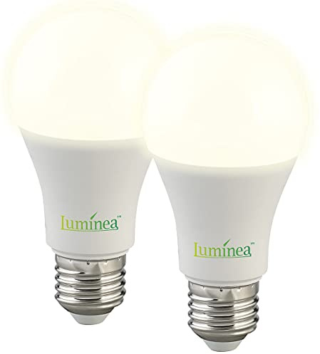Luminea LED mit Bewegungsmelder: 2er-Set LED-Lampen mit Radar-Sensor, E27, 15 Watt, 1.500 lm, F, 3000 K (Birne mit Bewegungsmelder, Glühbirnen mit, Timer)