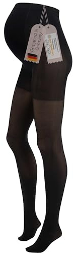 Herzmutter Collant Premaman 50DEN - OEKO TEX 100 - Calze maternita - Gravidanza - Semi Coprenti e Comode - Calze Premaman - Beige Nero Opaco - 1800 (S/M, Nero)