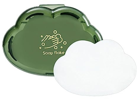 demaxiyad Feuilles de Savon Portables, Feuilles de Savon moussant pour Le Nettoyage en extérieur, boîte de Savon en Papier Portable pour Les Voyages, Le Camping, la randonnée, la pêche, et Le