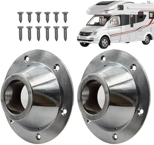 2 x Soportes de mesa para autocaravana, aluminio, brida con tornillos, base de mesa para caravana, barco, accesorios fijos